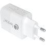Leotec Cargador de Pared y Viaje USB-C PD + USB-A 20W Carga Rápida Blanco